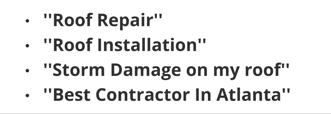 Search intent keywords: Roof Repair, Roof Installation, Storm Damage, Best Contractor in Atlanta